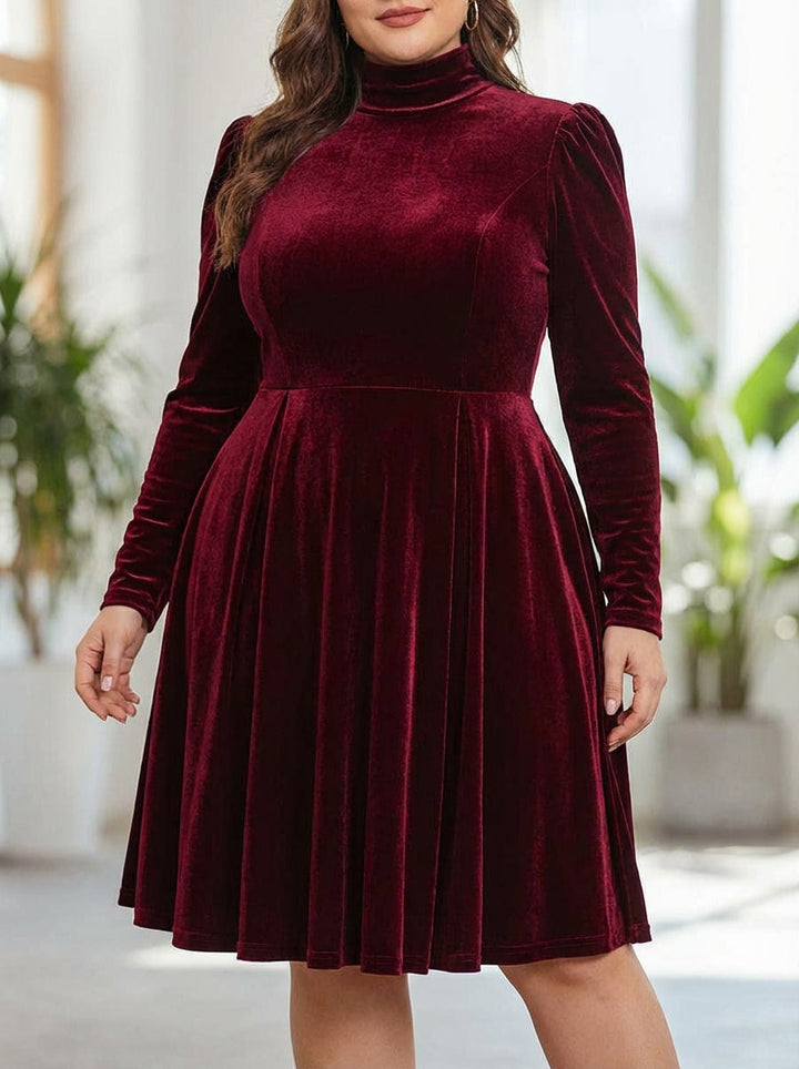 Ada | Relaxed Mock Neck Velvet Maxi Dress