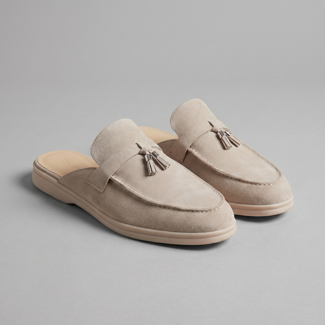 Alfie | Graceful Tasselled Backless Loafer Mule Slippers