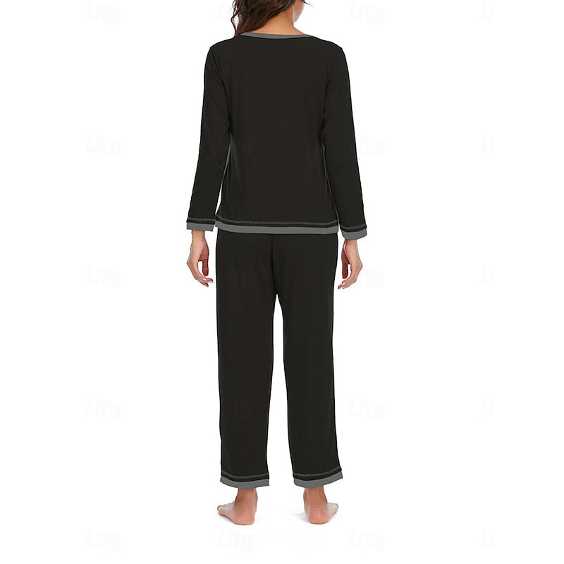 Aria | Refined V-Neck Pyjamas Loungewear Set