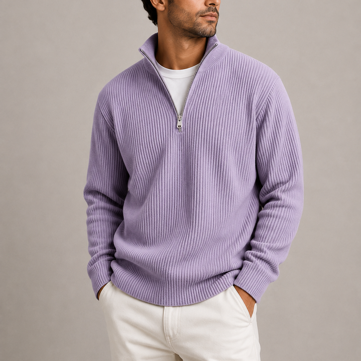 Arthur | Classic Ribbed Quarter-Zip Mens Knit Jumper