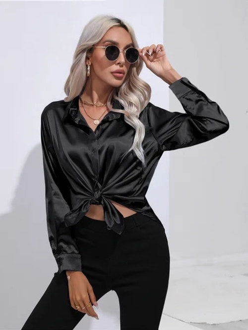 Aurora | Long Sleeve Button Front Party Top