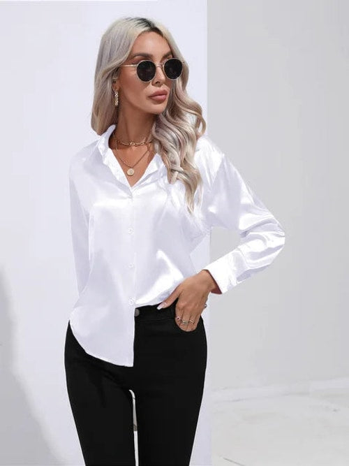 Aurora | Long Sleeve Button Front Party Top