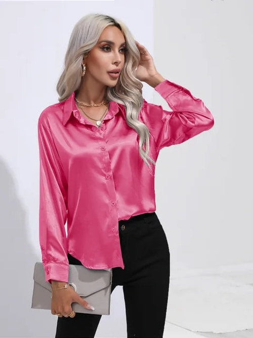 Aurora | Long Sleeve Button Front Party Top