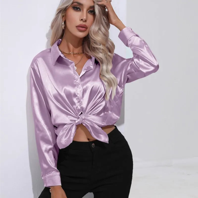 Aurora | Long Sleeve Button Front Party Top