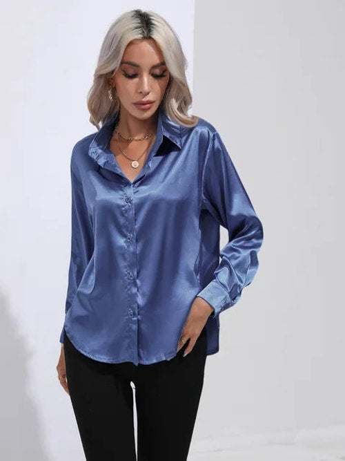 Aurora | Long Sleeve Button Front Party Top