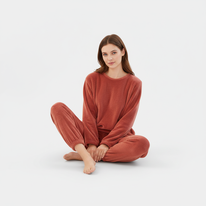 Ava | Cosy Round Neck Long Sleeve Ladies Pyjamas
