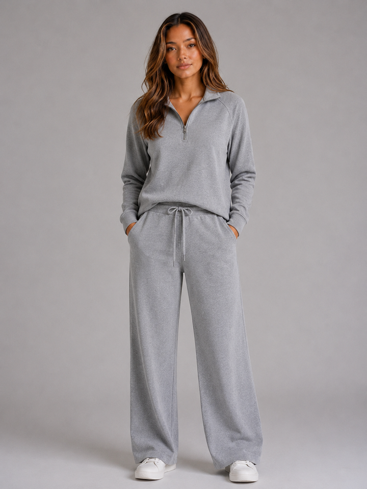 Ava | Relaxed Half Zip Tracksuit Co-Ord Set