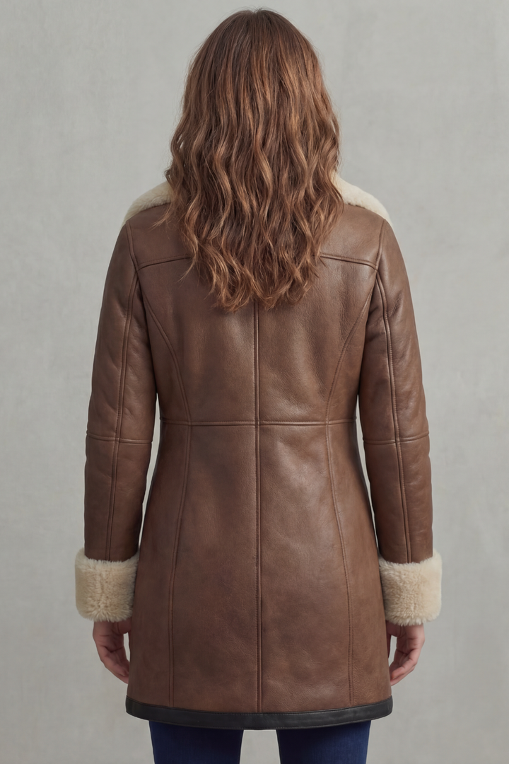 Ayla | Cosy Shearling Collar Aviator Jacket Coat