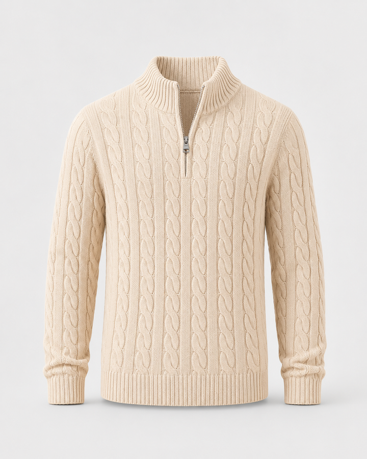Benjamin | Refined Quarter Zip Mens Knit Jumper