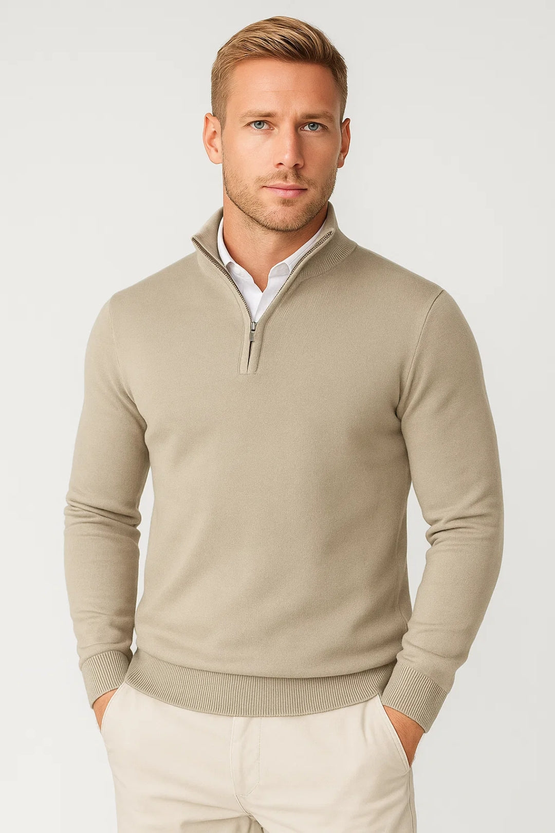 Bobby | Chic Half Zip High Neck Polo Jumper