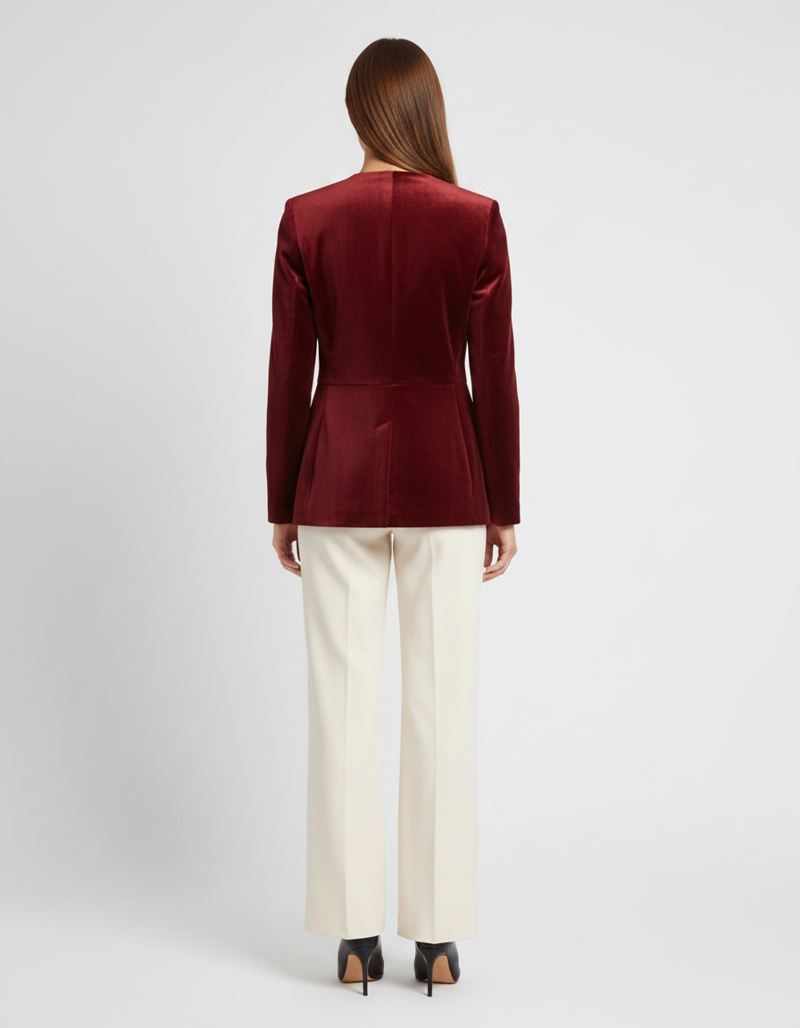 Chloe | Timeless Tailored Single Button Velvet Blazer