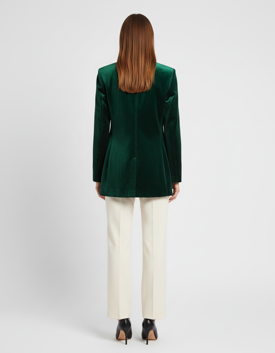 Chloe | Timeless Tailored Single Button Velvet Blazer