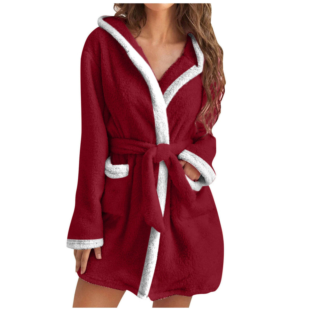 Daisy | Elegant Hooded Fleece Ladies Dressing Gown with Pockets
