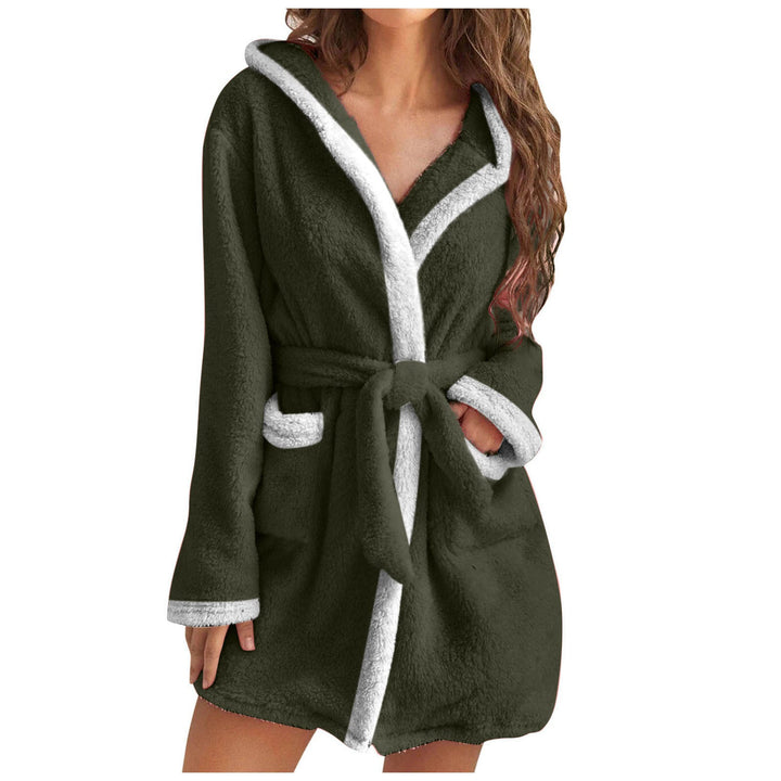 Daisy | Elegant Hooded Fleece Ladies Dressing Gown with Pockets