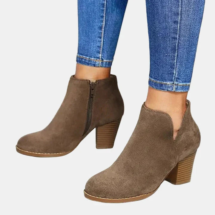 Daisy | Sophisticated Block Heel Ankle Boots with Side Zip