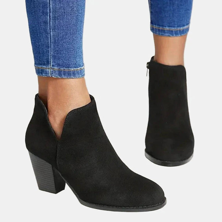 Daisy | Sophisticated Block Heel Ankle Boots with Side Zip