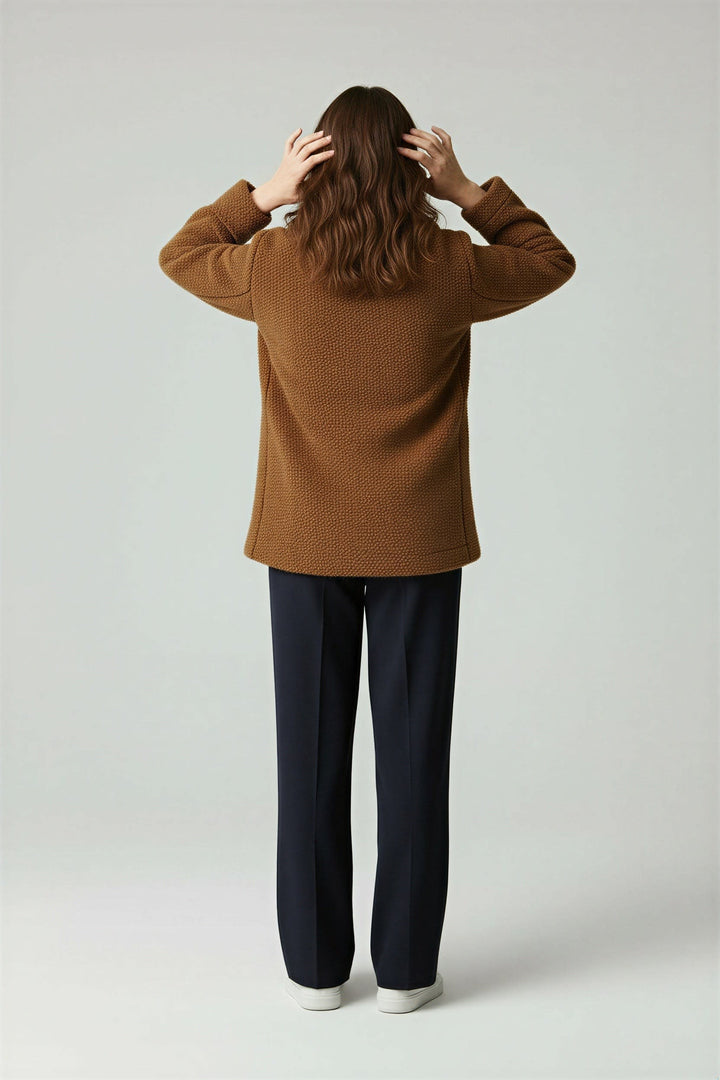 Darcie | Graceful Oversized Notch Collar Teddy Coat