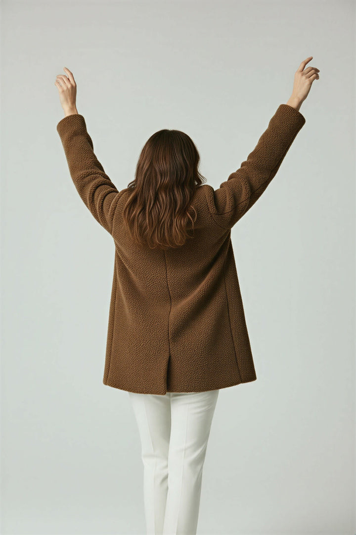 Darcie | Graceful Oversized Notch Collar Teddy Coat