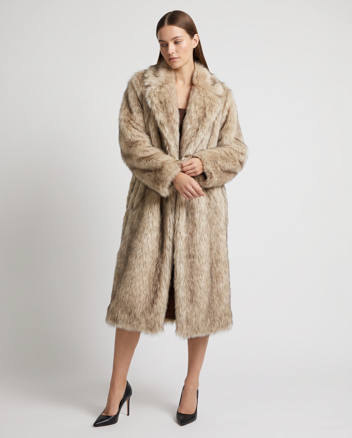 Delilah | Graceful Longline Textured Teddy Coat