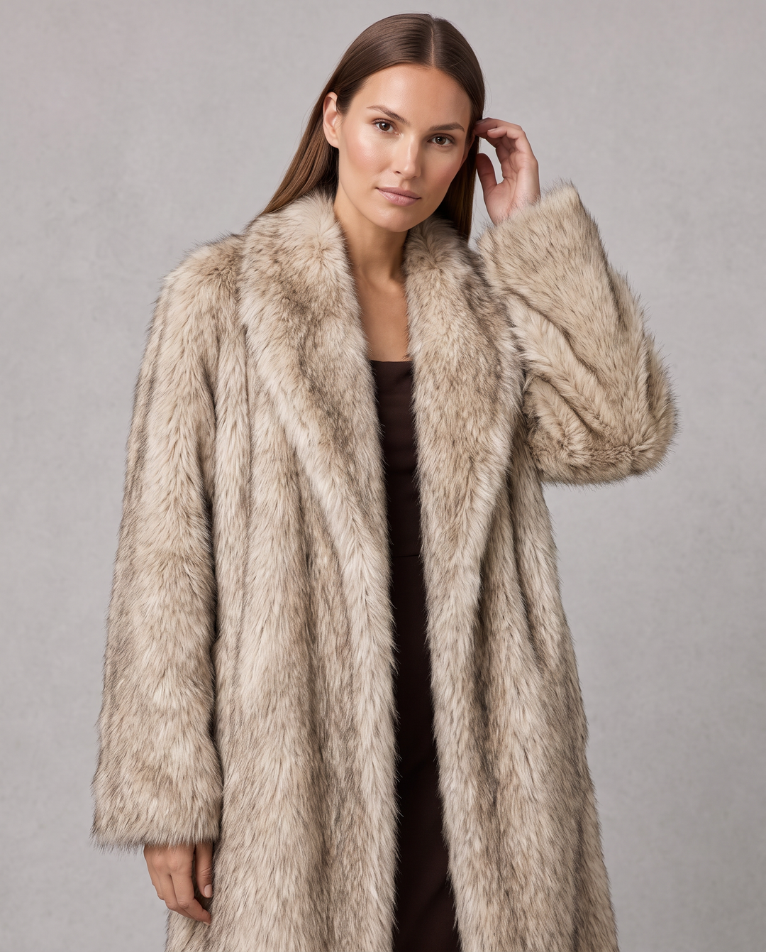 Delilah | Graceful Longline Textured Teddy Coat