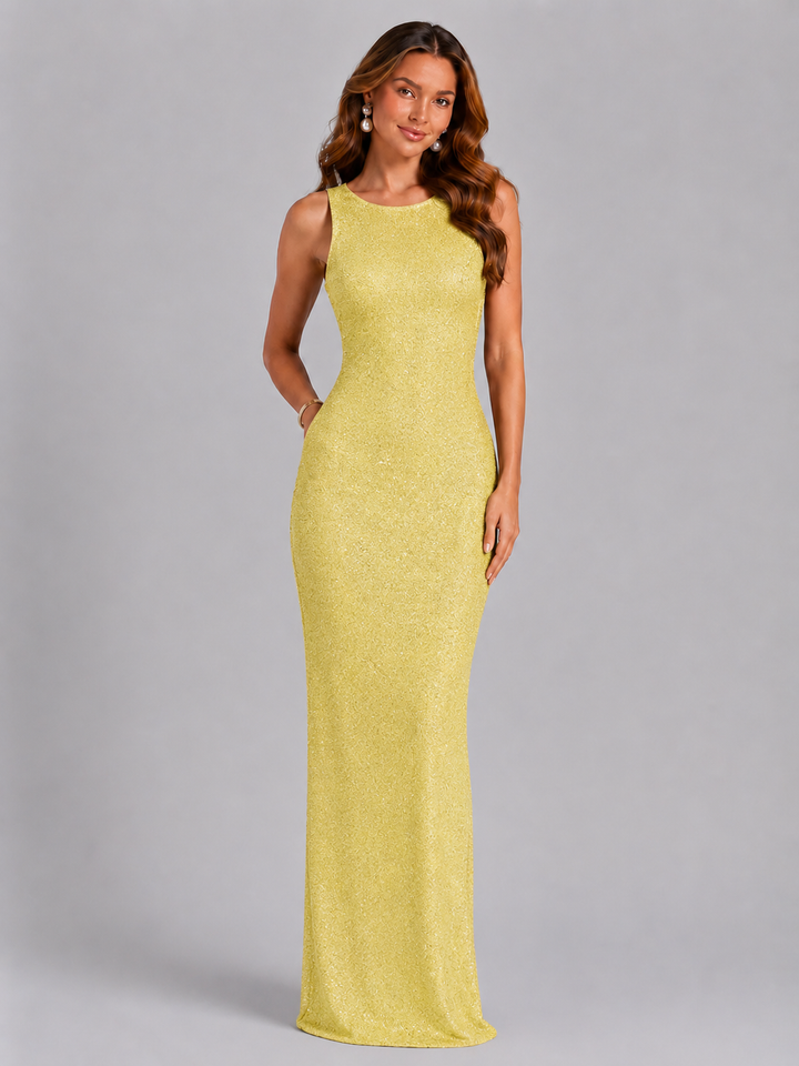Delilah | Relaxed Sequin Maxi Dress with Scoop Neckline