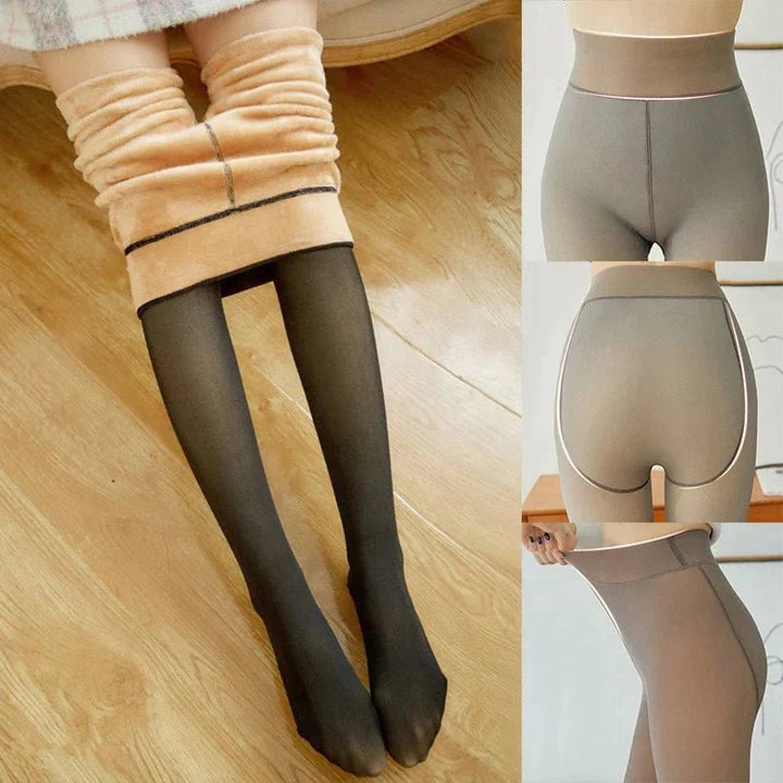 Delilah | Stylish Sheer-Look Fleece Lined Leggings