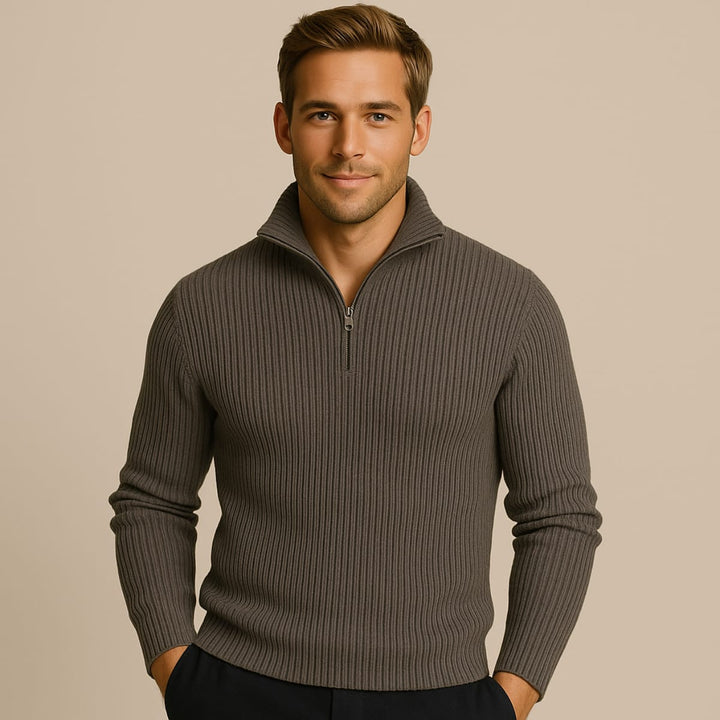 Dylan | Stylish Ribbed Quarter Zip Mens Jumpers