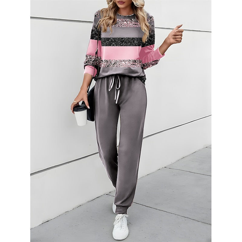 Eliza | Classic Colour Block Striped Tracksuit Co-Ord Set