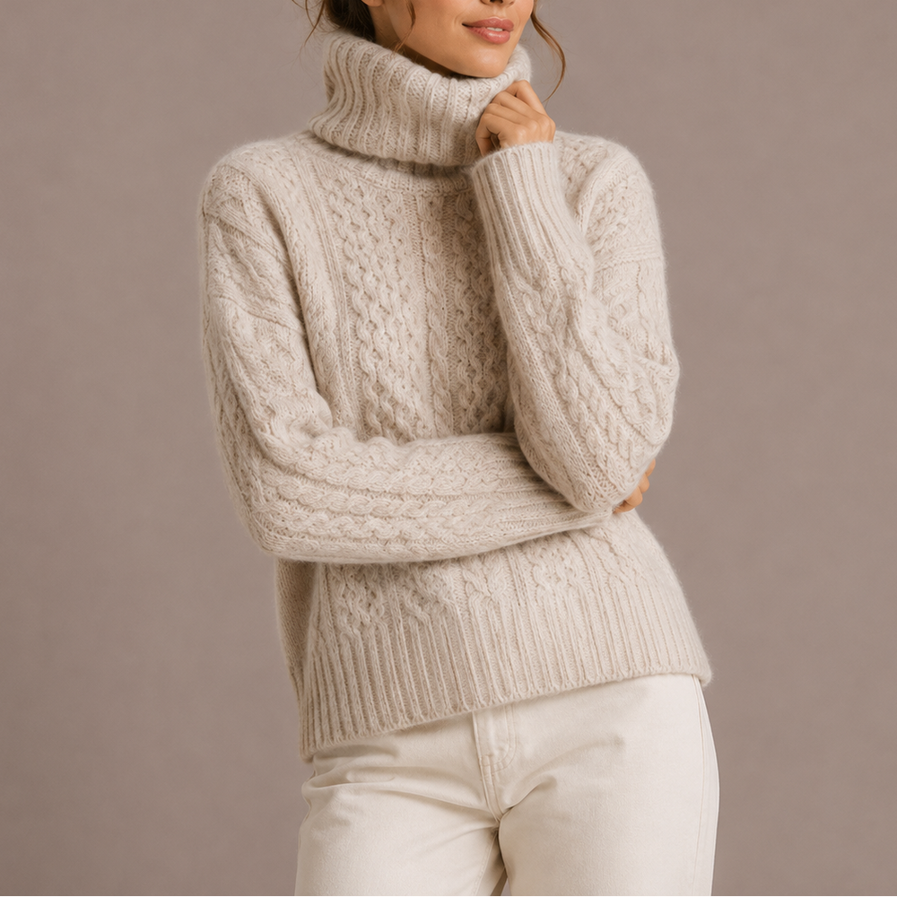 Ella | Chic Cable Knit Turtleneck Sweater Jumper