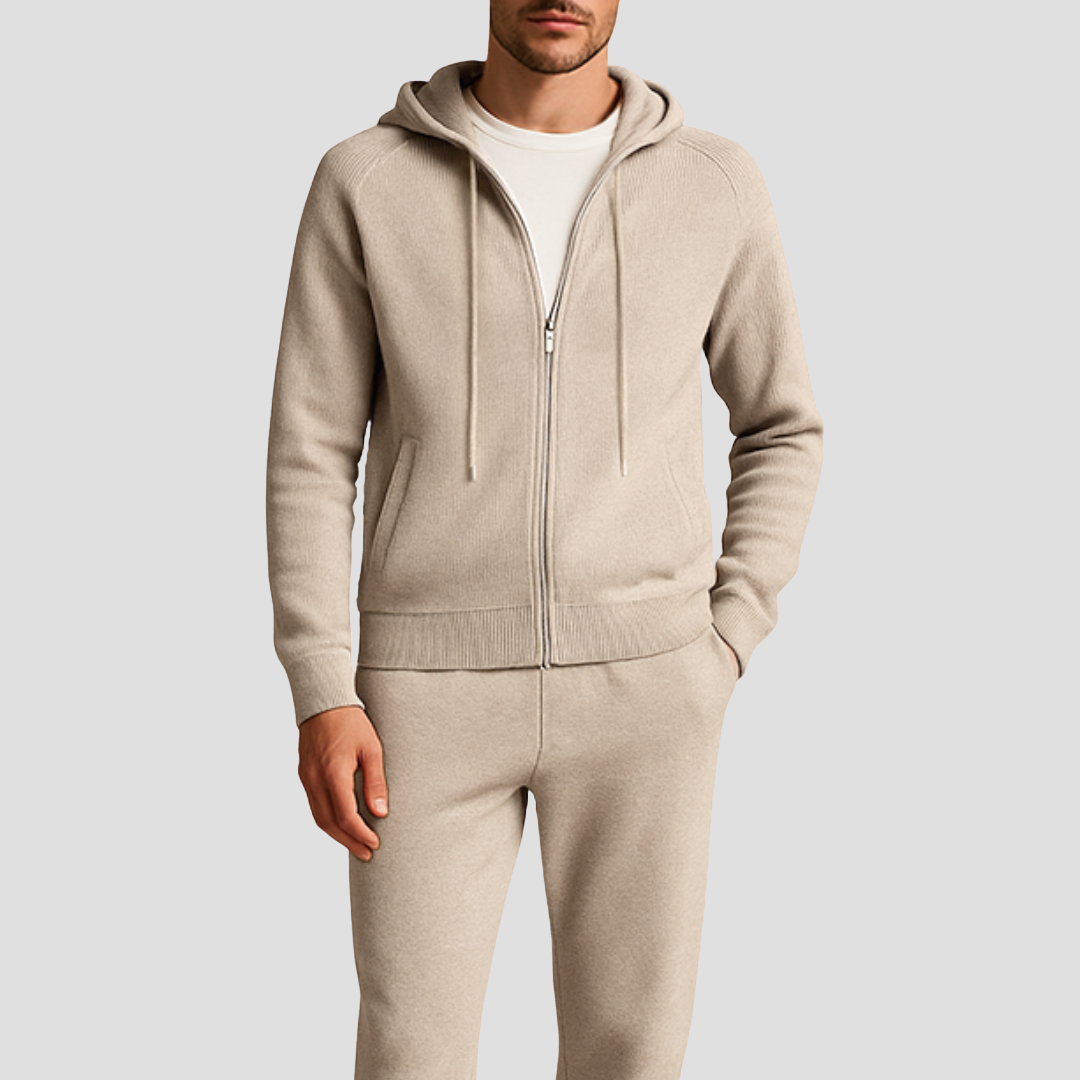 Elliot | Refined Knit Zip Up Hoodie Tracksuit