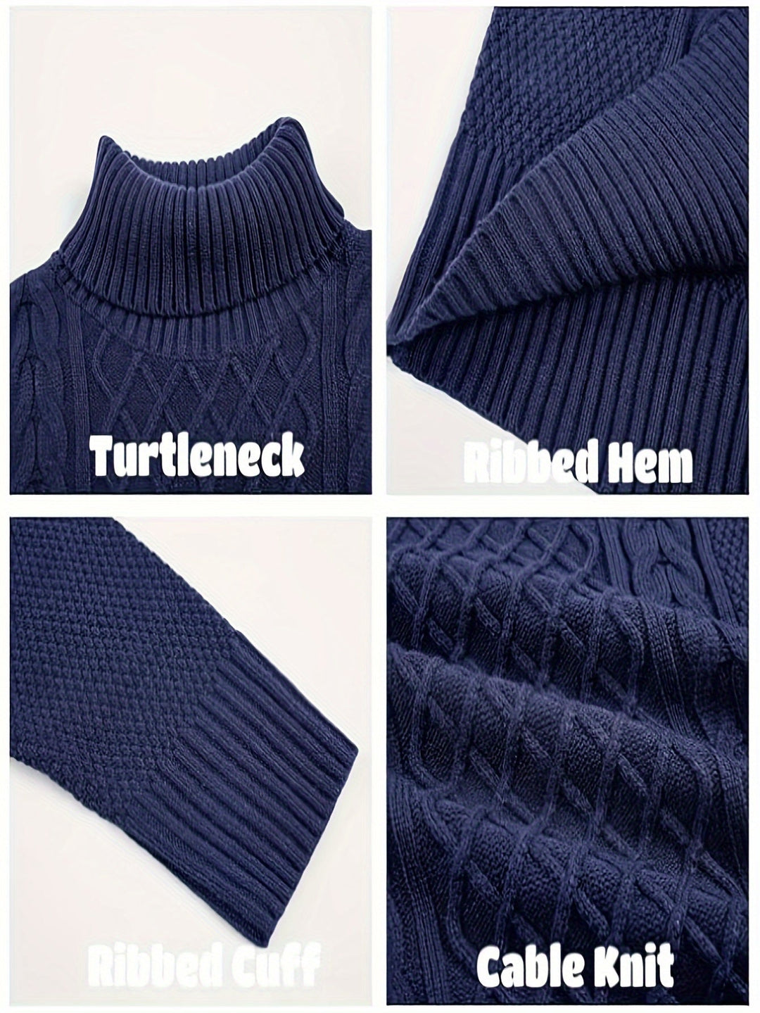 Ellis | Cable Knit Roll Neck Mens Knit Jumper