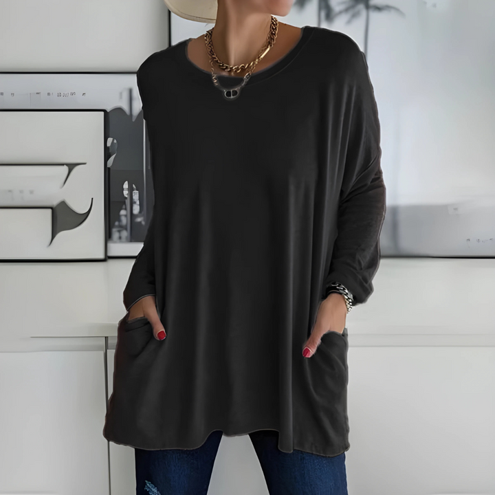 Emily | Refined Oversized Long Sleeve Top with Pockets