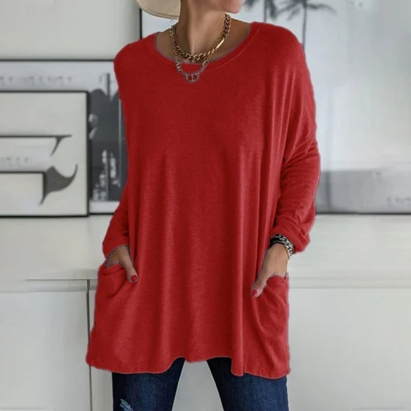 Emily | Refined Oversized Long Sleeve Top with Pockets