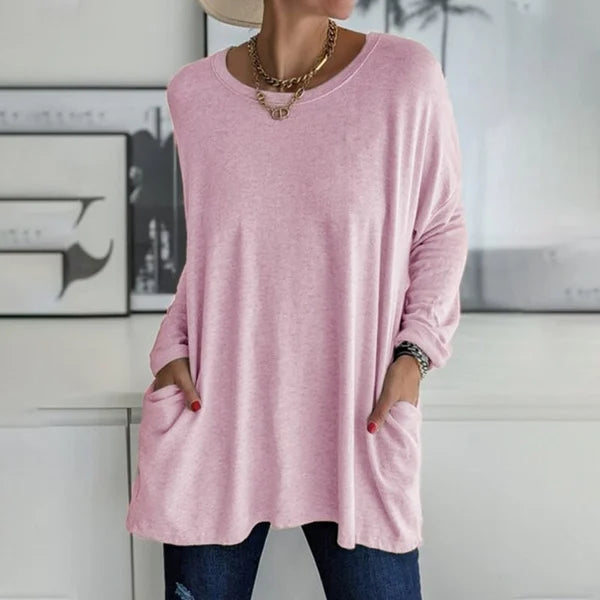 Emily | Refined Oversized Long Sleeve Top with Pockets