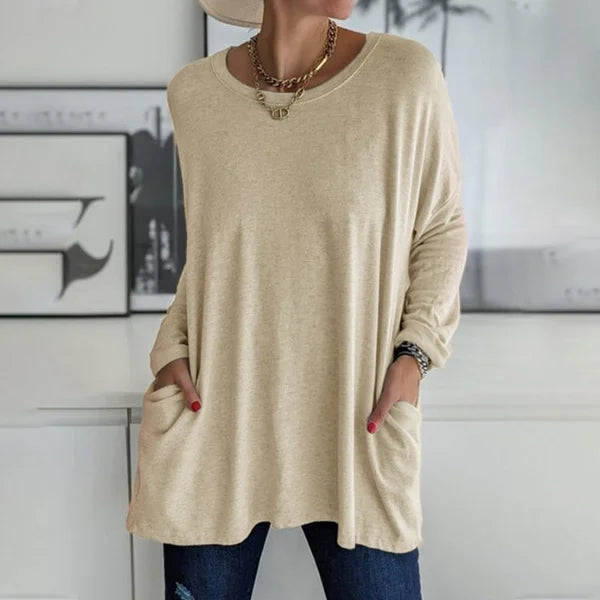 Emily | Refined Oversized Long Sleeve Top with Pockets