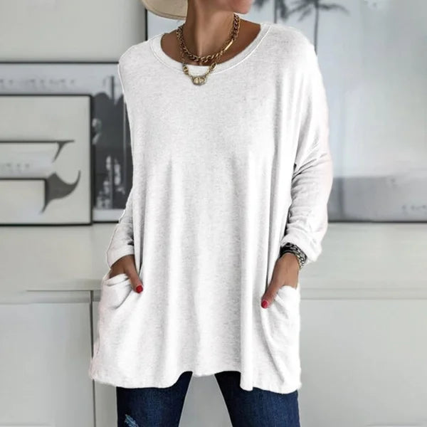 Emily | Refined Oversized Long Sleeve Top with Pockets