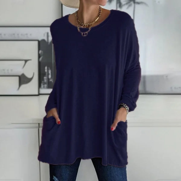Emily | Refined Oversized Long Sleeve Top with Pockets
