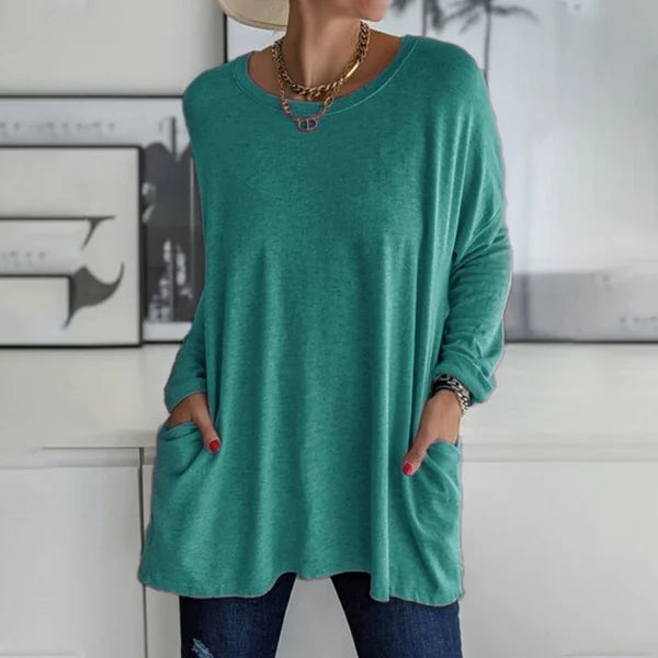 Emily | Refined Oversized Long Sleeve Top with Pockets