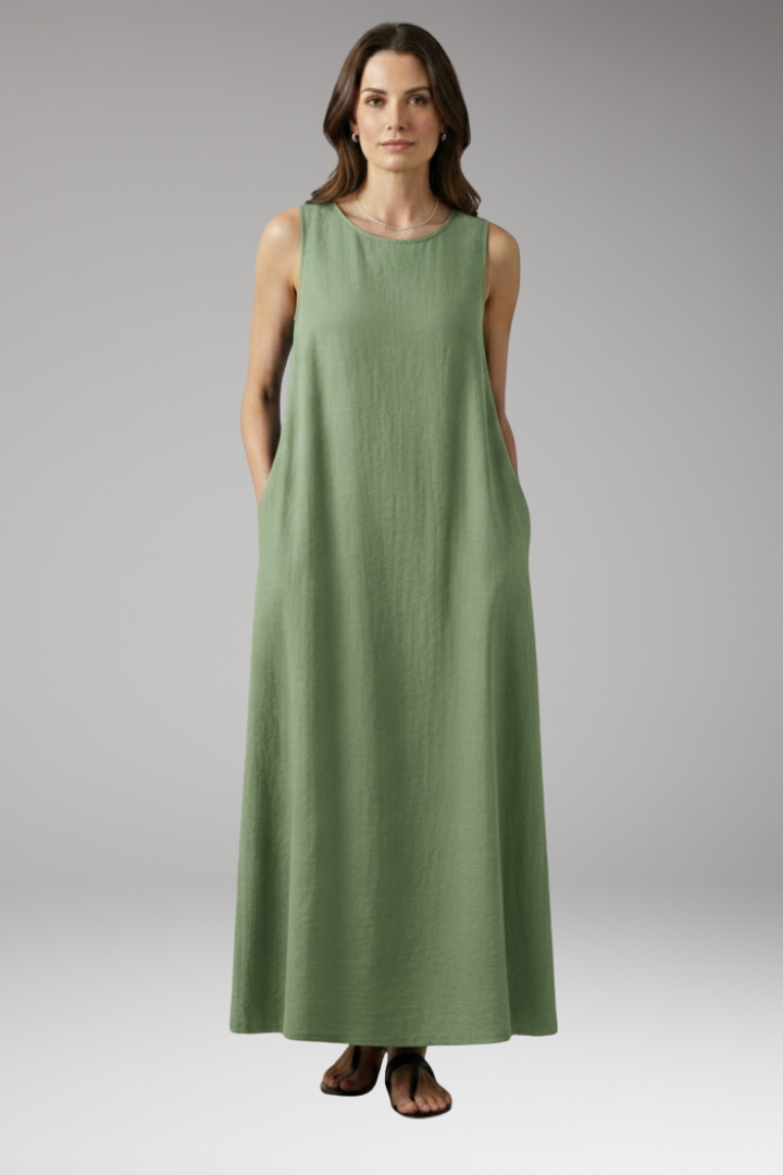 Emma | Chic Sleeveless Pinafore Dress with Pockets