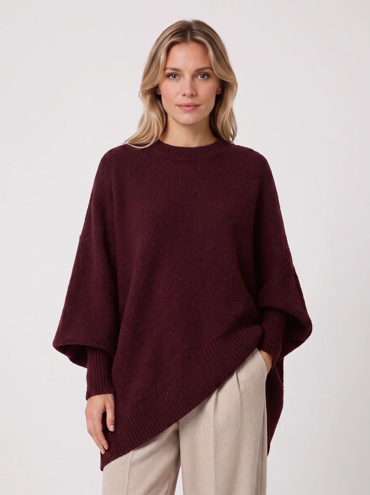 Emma | Elegant Oversized Poncho Style Womens Knit Jumper
