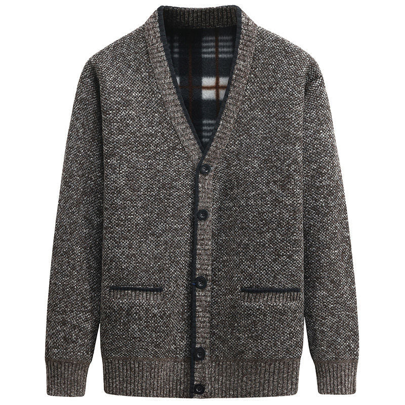 Enzo | Classic Button-Through V-Neck Mens Knit Jumper