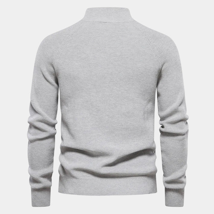 Ezra | Ribbed Half Zip Mens Knit Jumper