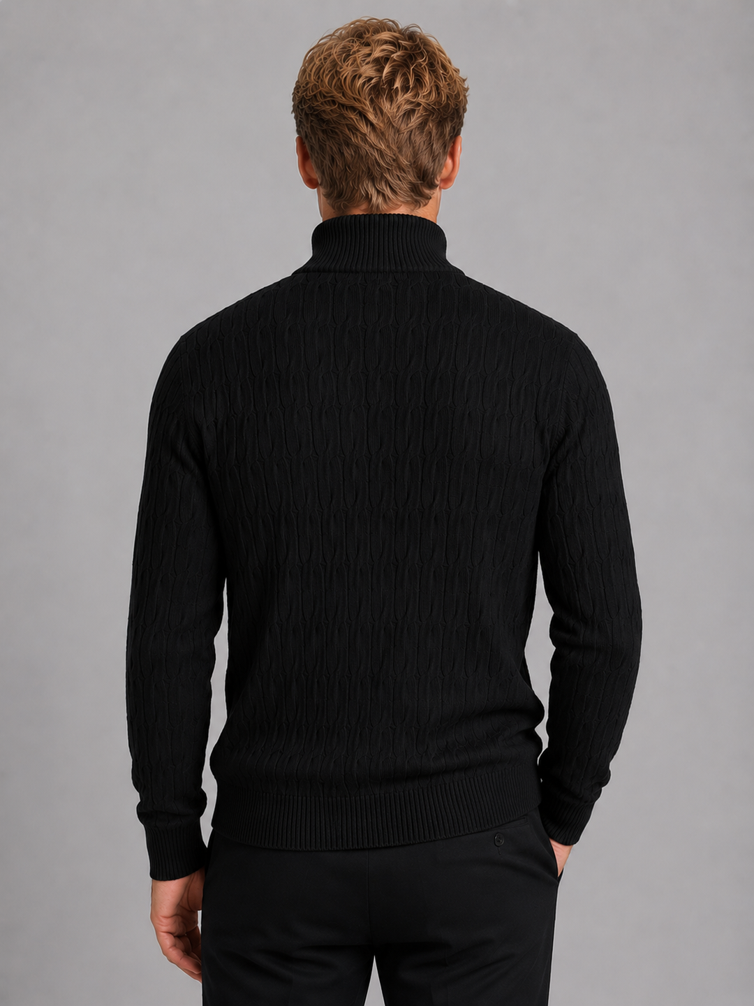 Finley | Polished Cable Knit Quarter Zip Polo Jumper