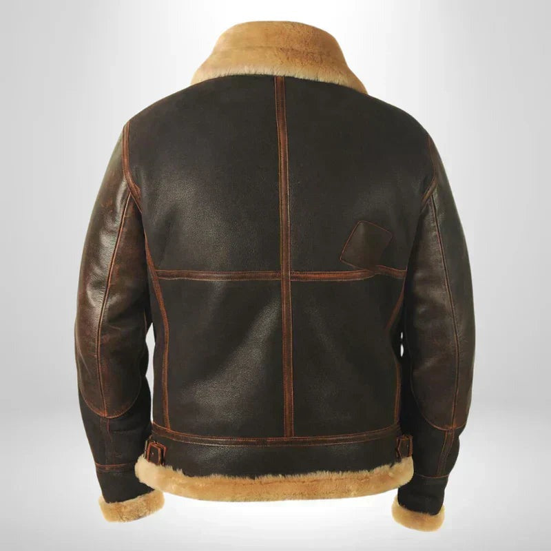 Gabriel | Cosy Shearling Aviator Bomber Jacket