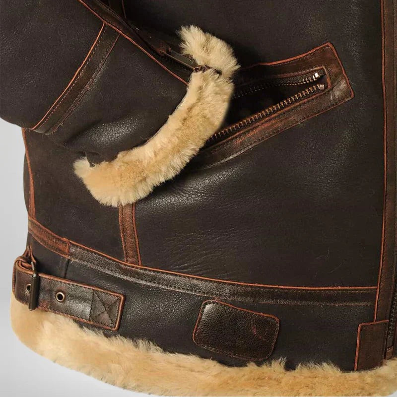 Gabriel | Cosy Shearling Aviator Bomber Jacket