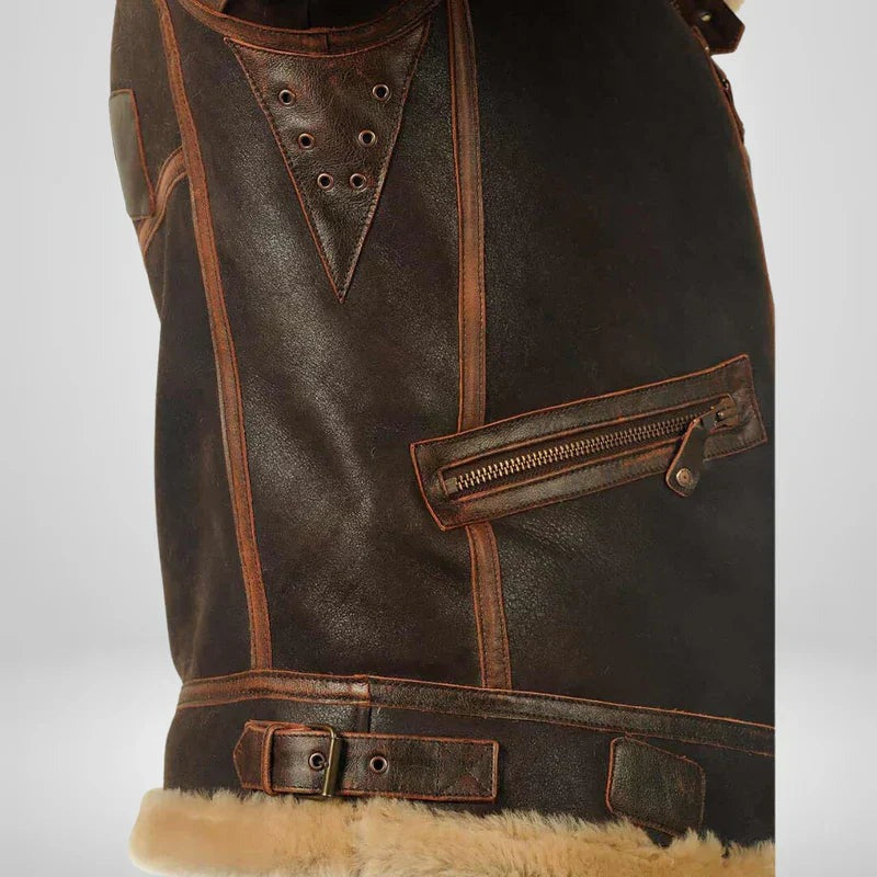 Gabriel | Cosy Shearling Aviator Bomber Jacket