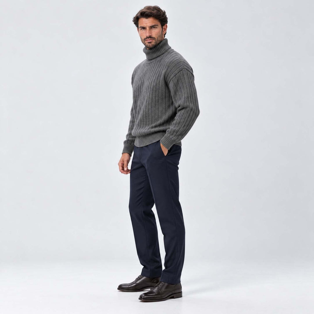 George | Ribbed Roll Neck Mens Knit Jumper