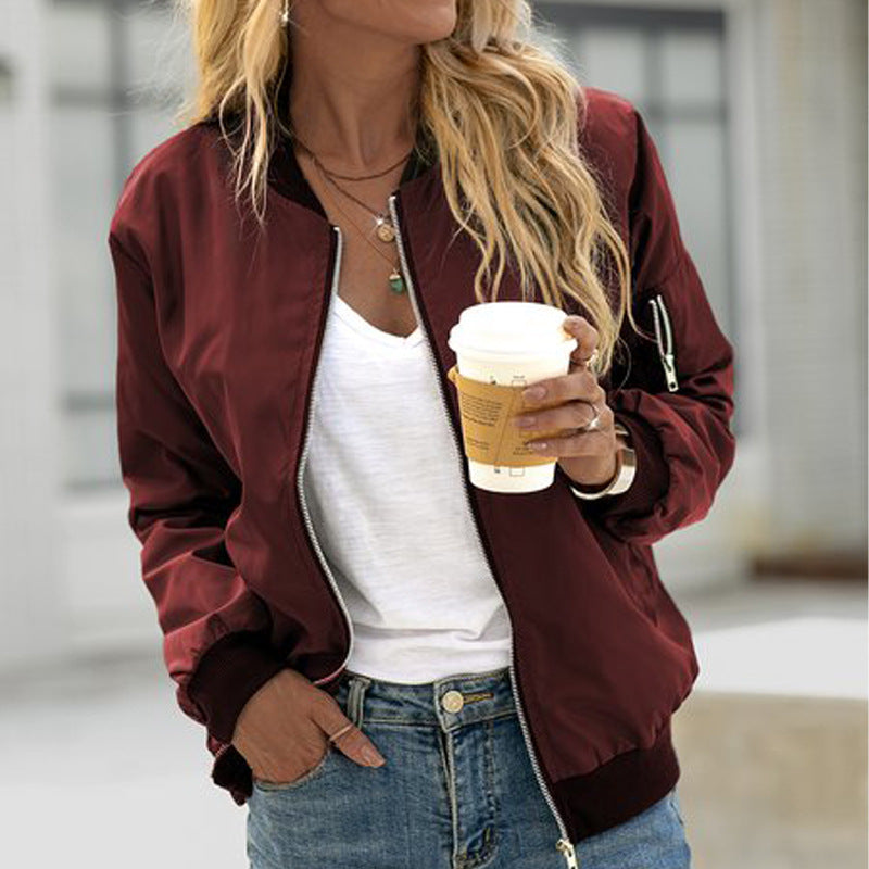 Hallie | Cosy Zip-Up Ribbed Varsity Jacket
