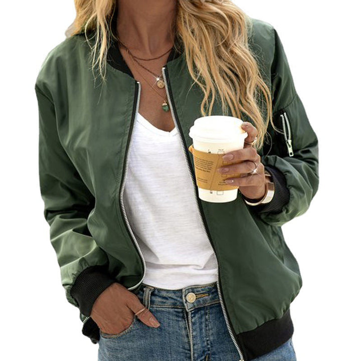 Hallie | Cosy Zip-Up Ribbed Varsity Jacket