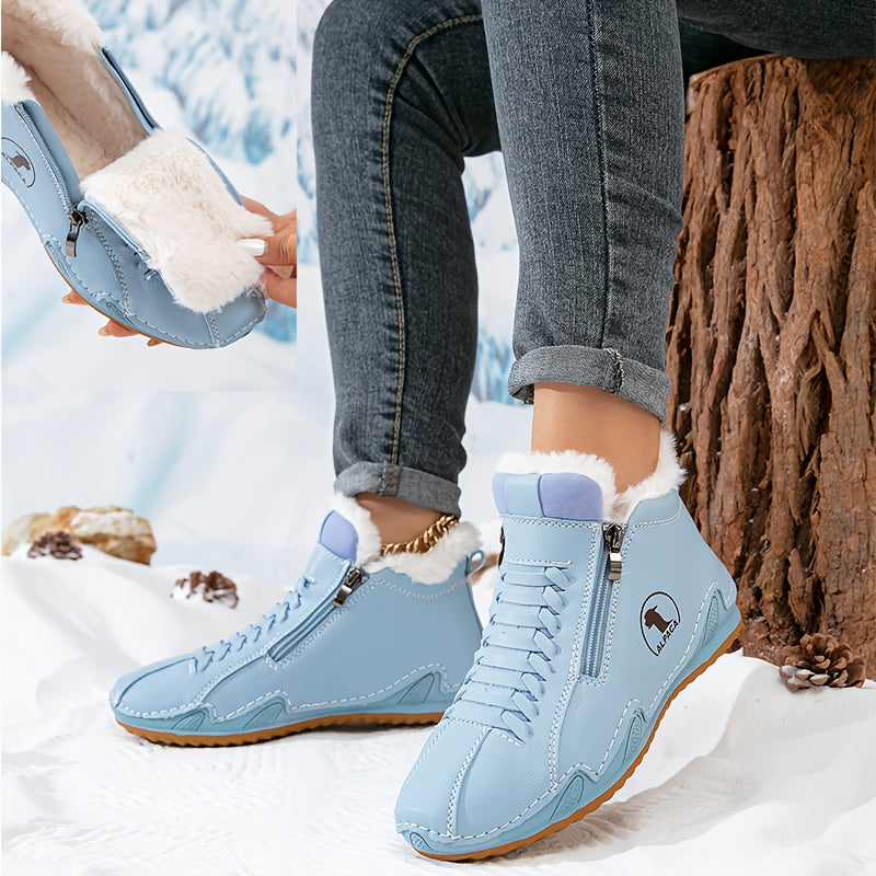 Harper | Chic Fur-Lined Zip-Up Winter Ankle Boots